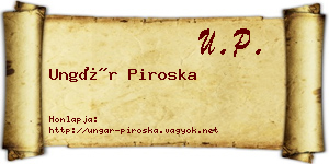 Ungár Piroska névjegykártya