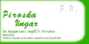 piroska ungar business card